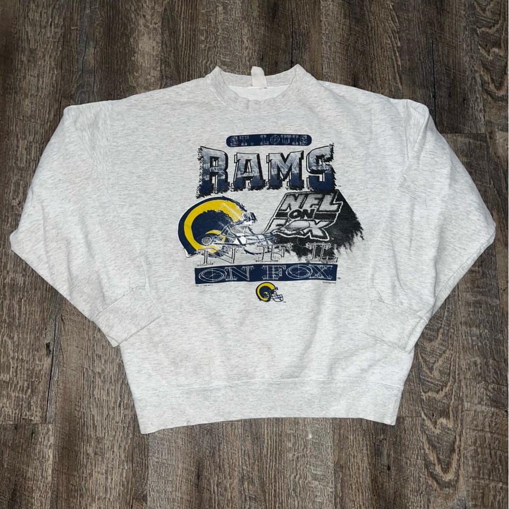 St Louis Rams NFL ON FOX 1996‎ S/M Sports Original Big Logo Pullover